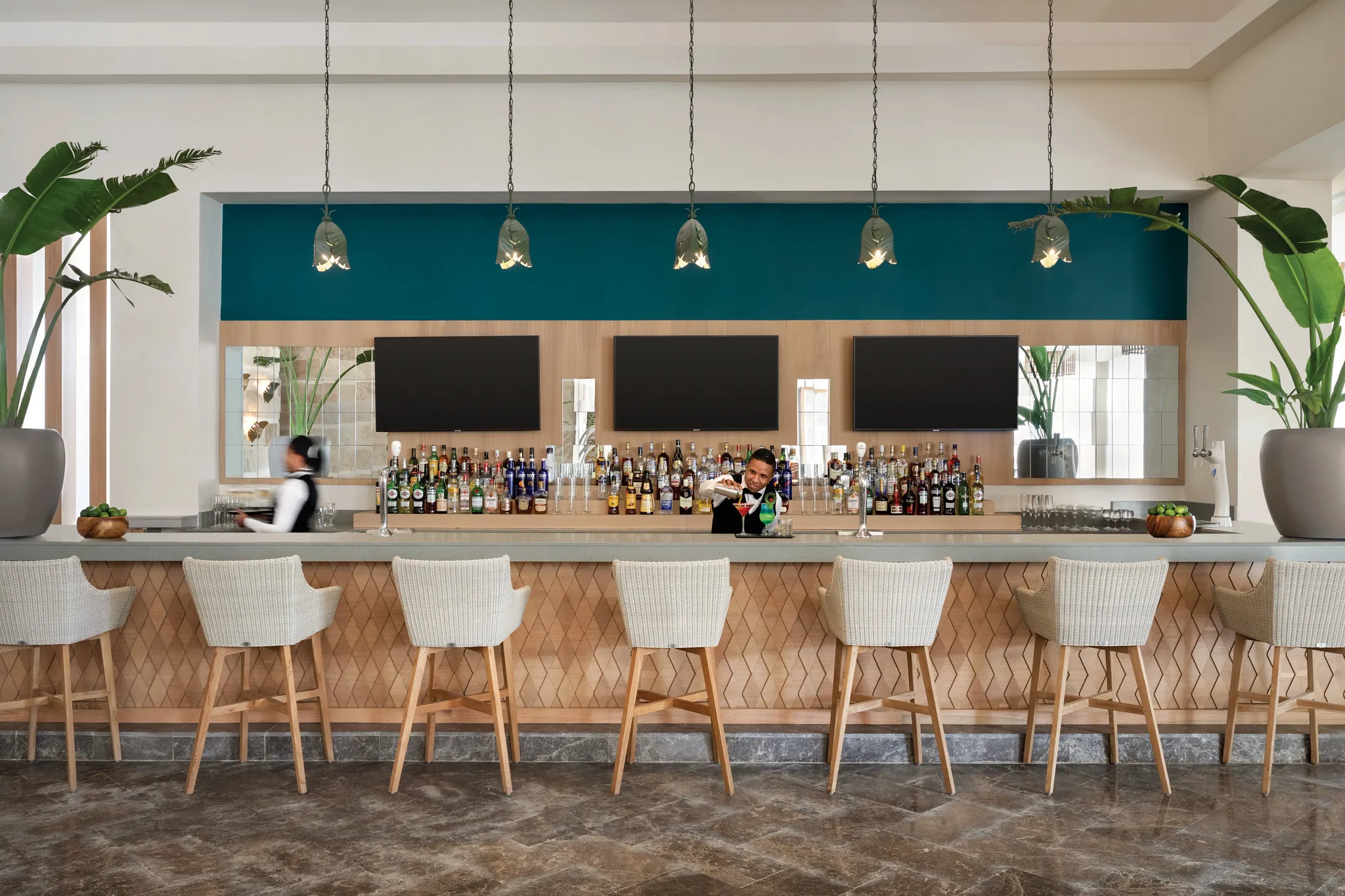18° 68° Lobby Bar at Secrets La Romana Resort & Spa featuring elegant lounge seating, signature cocktails, and sophisticated lobby ambiance.