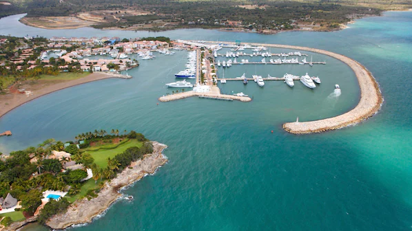 Casa de Campo Marina near Secrets La Romana Resort & Spa with luxury marina views and upscale Caribbean waterfront scenery